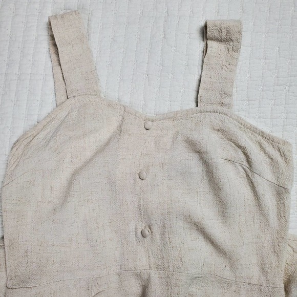 Paper Crane Linen Midi Oatmeal Tie Ivory - Picture 5 of 12